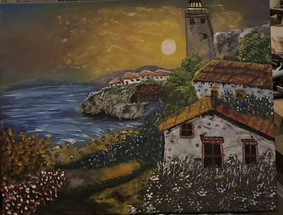 Coastal Evening Escape — Original Acrylic on Canvas