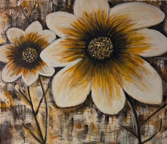 Golden Wildflowers — Original Acrylic on Canvas