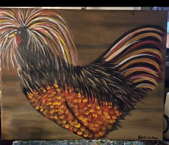Regal Rooster — Original Acrylic on Canvas