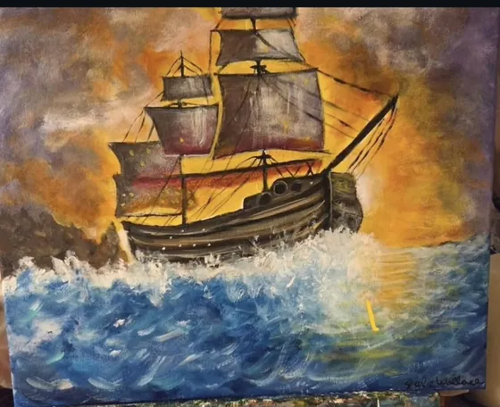 Voyage Through the Storm — Original Acrylic on Canvas