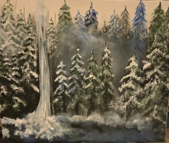 Whispers of Winter Falls — Original Acrylic on Canvas
