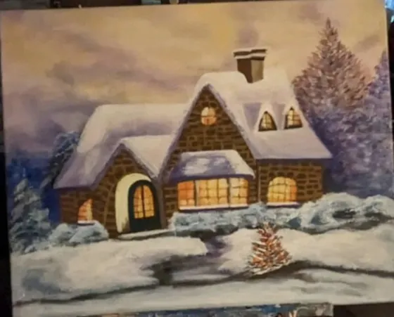 Winter's Welcome — Original Acrylic on Canvas